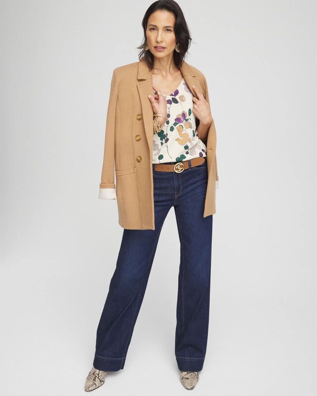 Floral V-Neck Pullover Sweater - image 2